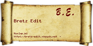 Bretz Edit névjegykártya